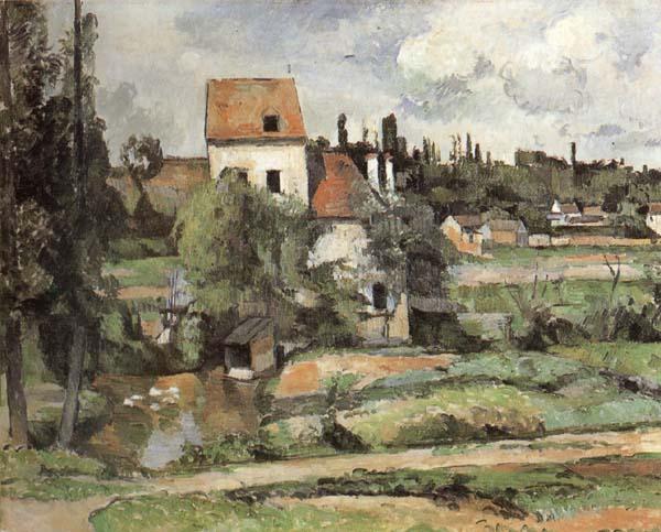 Paul Cezanne Le Moulin sur la Couleuvre a Pontoise Norge oil painting art